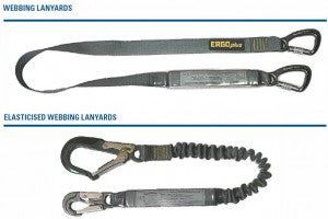 Twin Tail Elastic Lanyard ERGO PLUS with scaff hooks