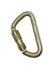 Side profile of a single safety carabiner