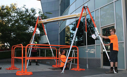 Confined space gantry [tripod and beam] setup